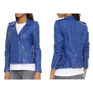 Rebecca Taylor washed leather motorcycle jacket